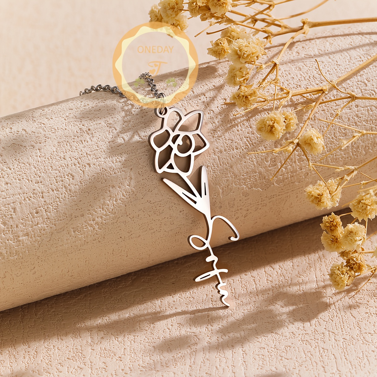 Personalized Birth Month Flower Necklace, Ideal Birthday Gift